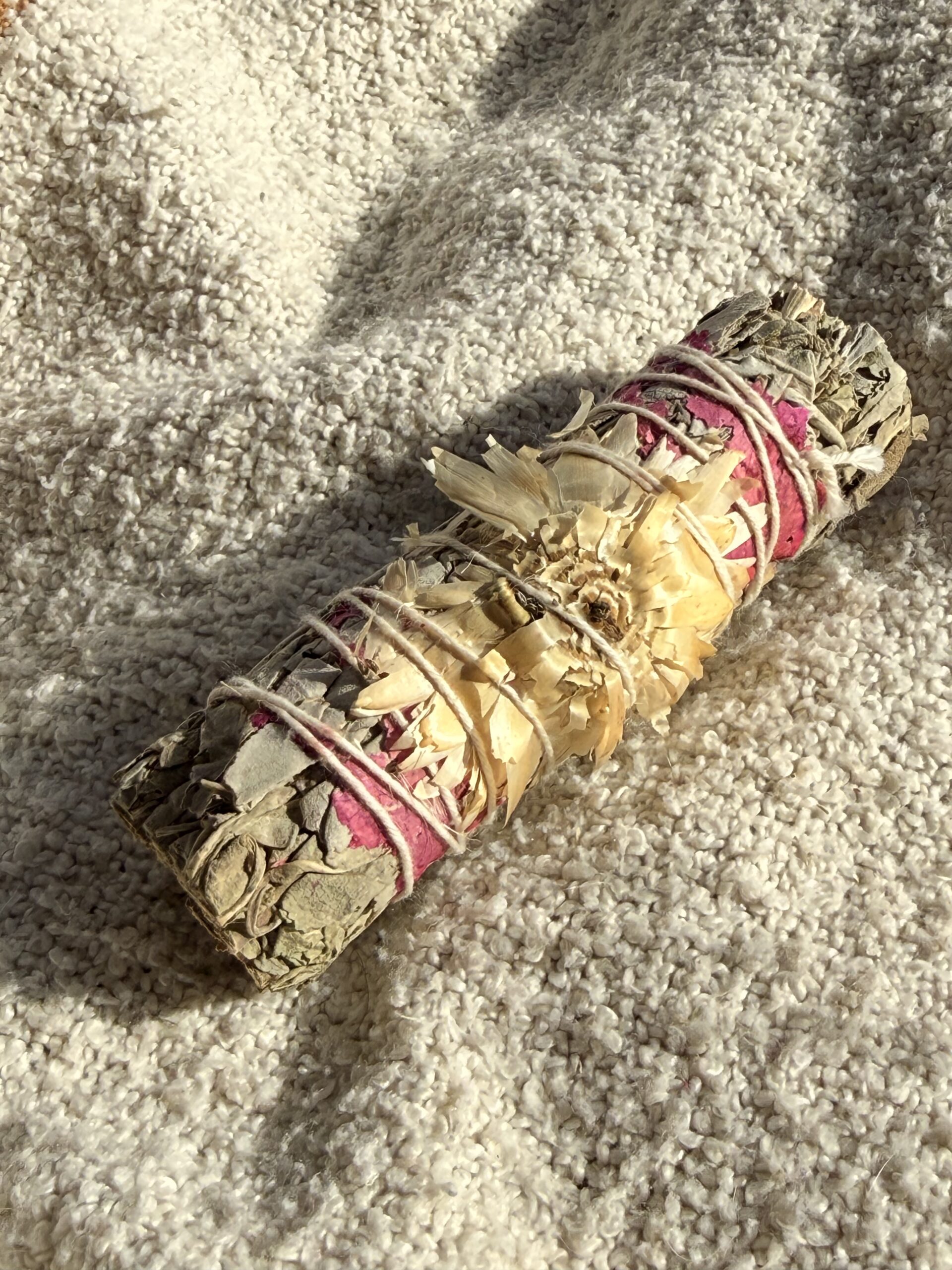Pristine Pink White Sage Smudge Stick 4" - Image 2